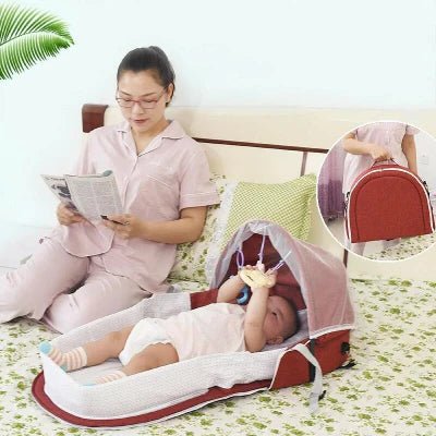 Berceau de Voyage - BabyNest™ - Rouge - Bébinou En Voyage