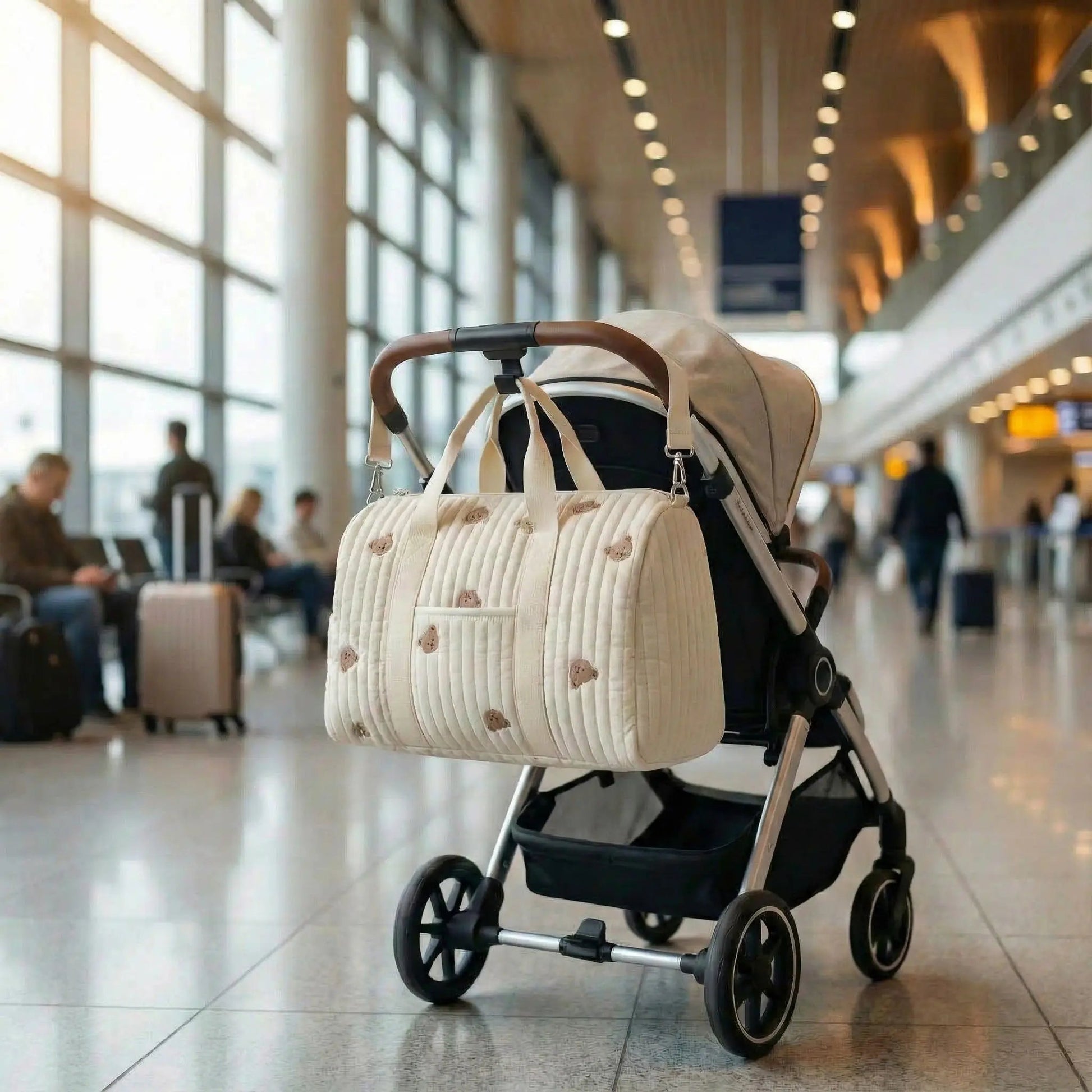 Sac à langer | Élégance Ours Brodé - Bébinou En Voyage