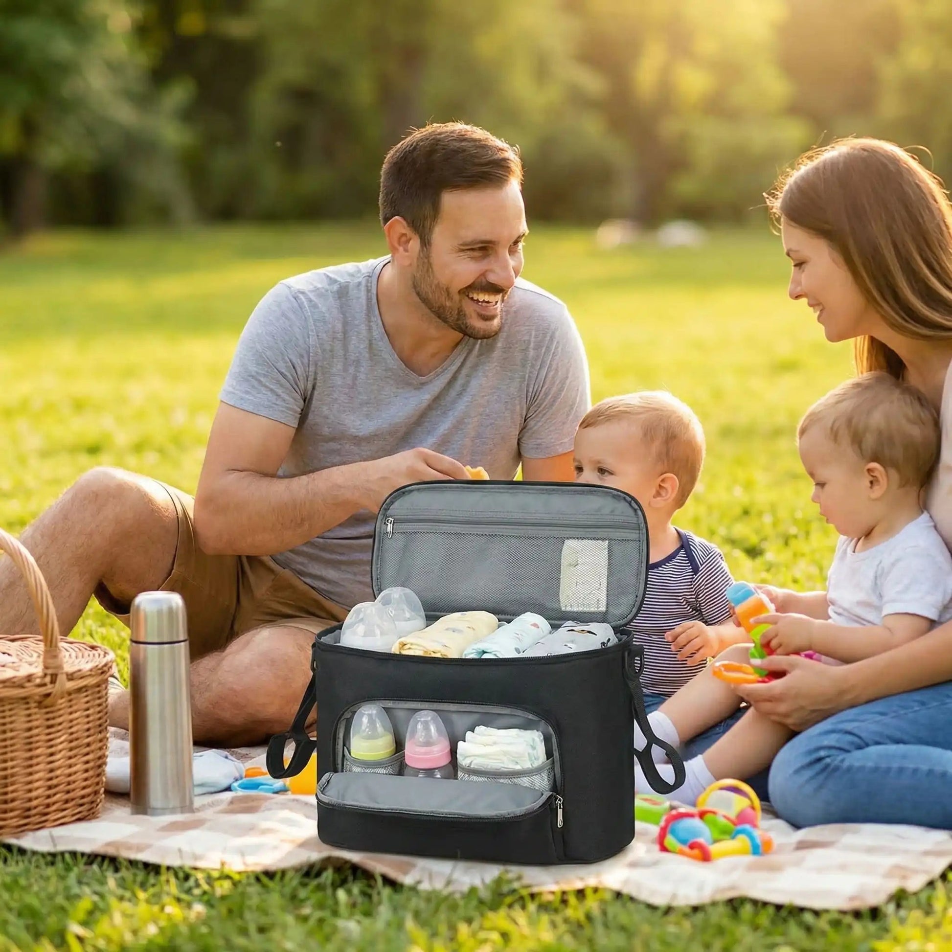 Sac à Langer Multifonction en Lin | Elégance Travel - Bébinou En Voyage