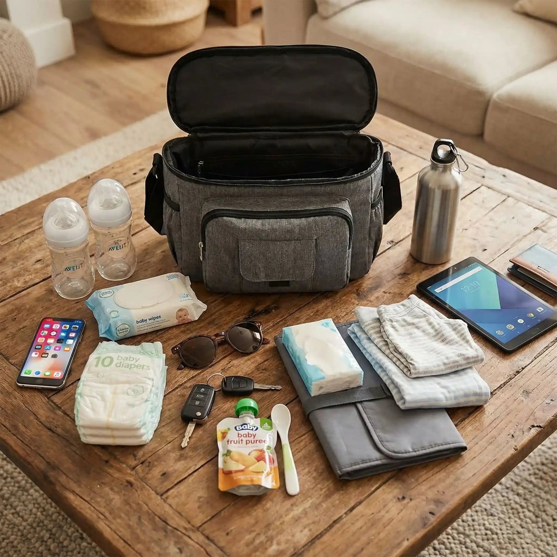 Sac à Langer Multifonction en Lin | Elégance Travel - Bébinou En Voyage