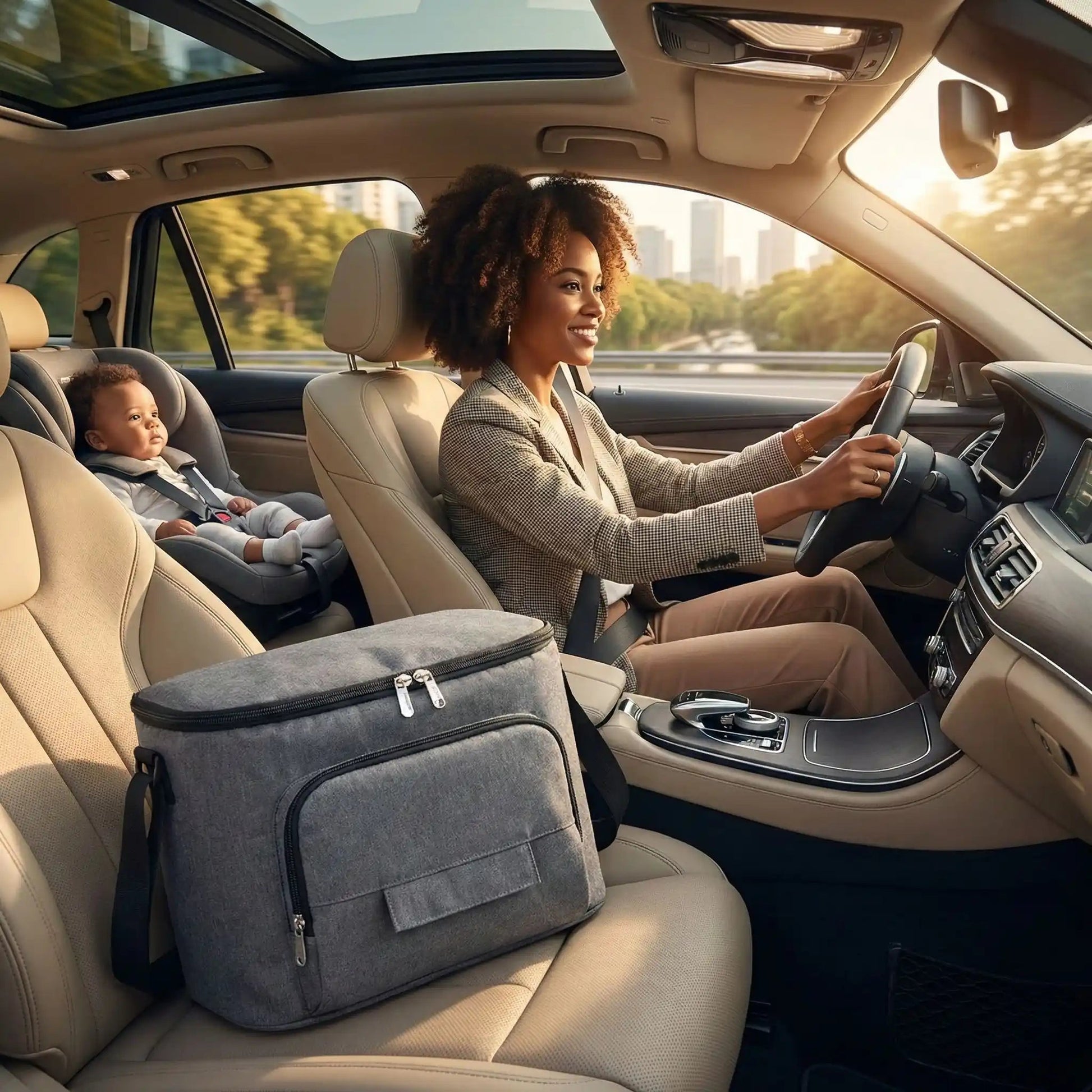 Sac à Langer Multifonction en Lin | Elégance Travel - Bébinou En Voyage